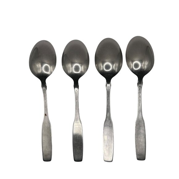 Oneida Silver Paul Revere Stainless Steel Tablespoons Set Of 4 Vintage 1959 Sati - Picture 3 of 3